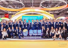 Full team at Joy Wing Mau. Its business covers all the four major parts of fruit industry chain - variety importation and large-scale planting, supply chain service, all-channel distribution, as well as variety development and brand marketing.